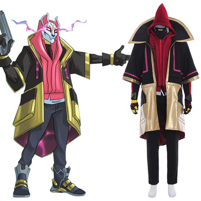 Fato de Cosplay Game Drift para Homem, Uniforme de Batalha Elegante, Conjunto Completo para Halloween, Carnaval e Festas, Disfarce de Combate