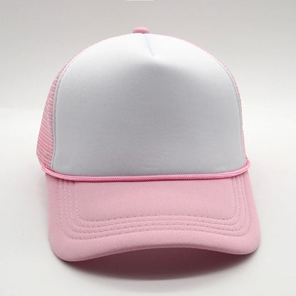 5 panel Trucker Caps Men Women Plain Blank Foam Mesh Baseball Cap With Rope Summer Breathable Outdoor Sport Sun Visor Hats