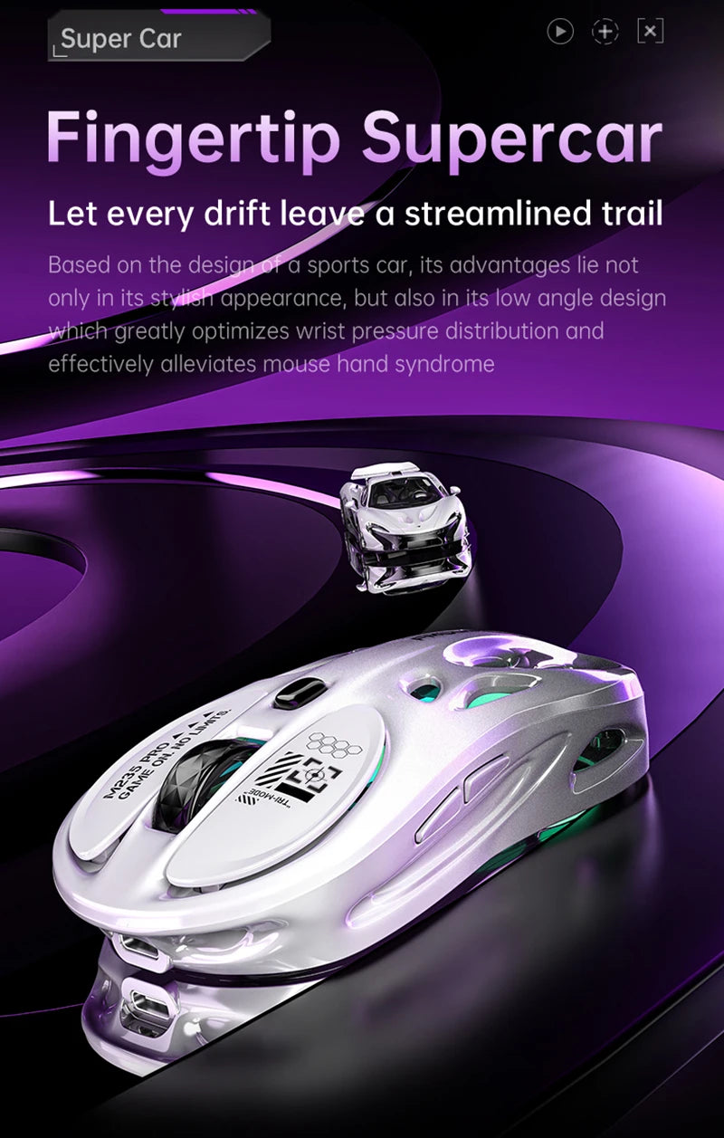 Wireless 2.4G Tri-Mode Rgb Gaming Mouse Hollow Lightweight Design With Chroma Lighting Wired Bluetooth E-Sports Mouse Controller