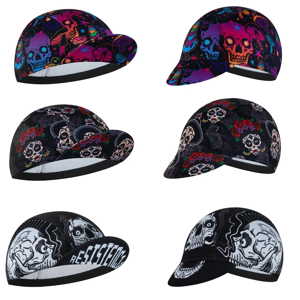 Skull Cycling Cap for Men Women Outdoor Sports Hat Summer Breathable Under Helmet Cycling Hat