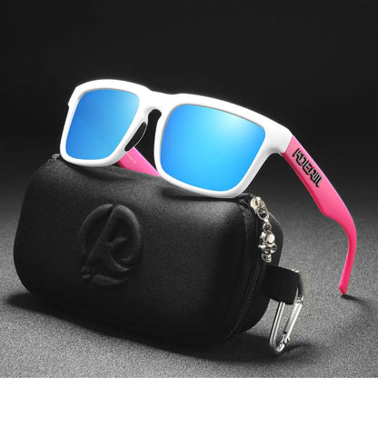 Kdeam 2026 High Quality Polarized Sunglasses for Men Transparent Gray Frame Fashion Unisex Outdoor Luxury Eyeglasses For Couple