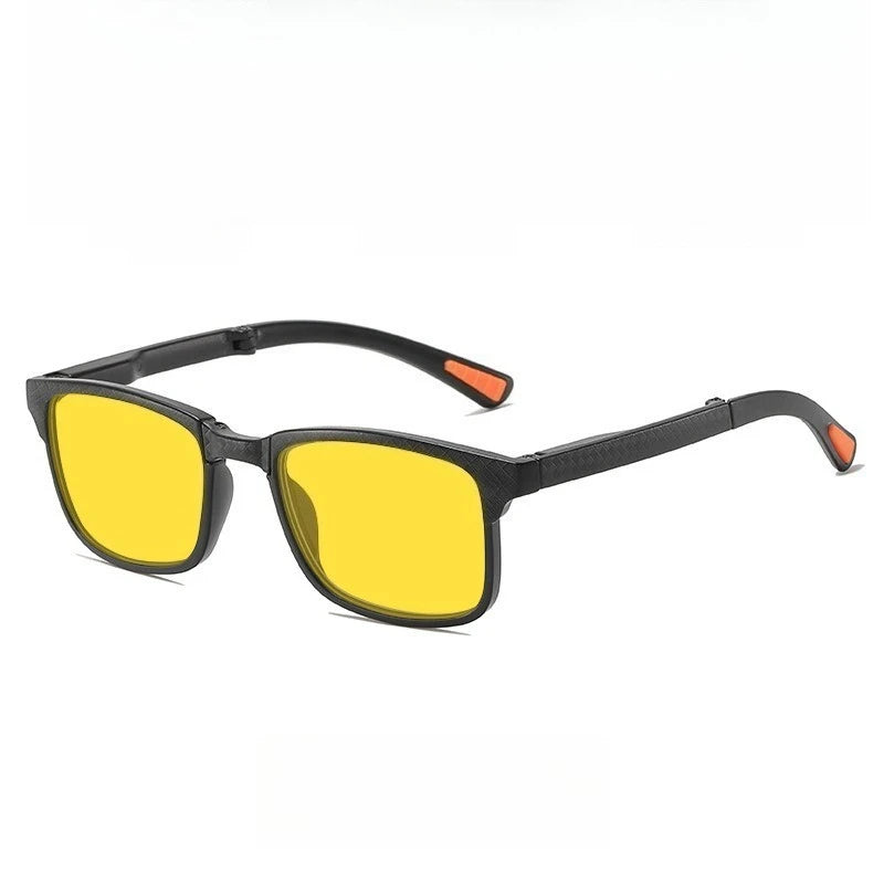 Night Vision Retro Square Women Anti Blue Light Sunglasses UV400 Men Computer Game Anti Radiation Red Orange Sleep Lens Eyewear