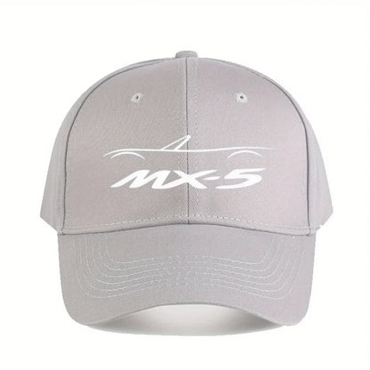 MX5 NA Baseball Cap for Men & Women - Stylish Black Polyester Hat with White Logo, Durable Outdoor Fishing & Casual Wear Cap