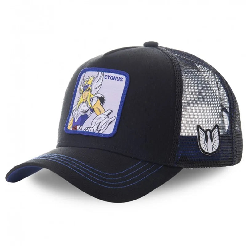 Anime Saint Seiya Cotton Baseball Cap Adjustable Men Women Hip Hop Mesh Trucker Mesh Summer Sun Shading Breathability Cap Hat