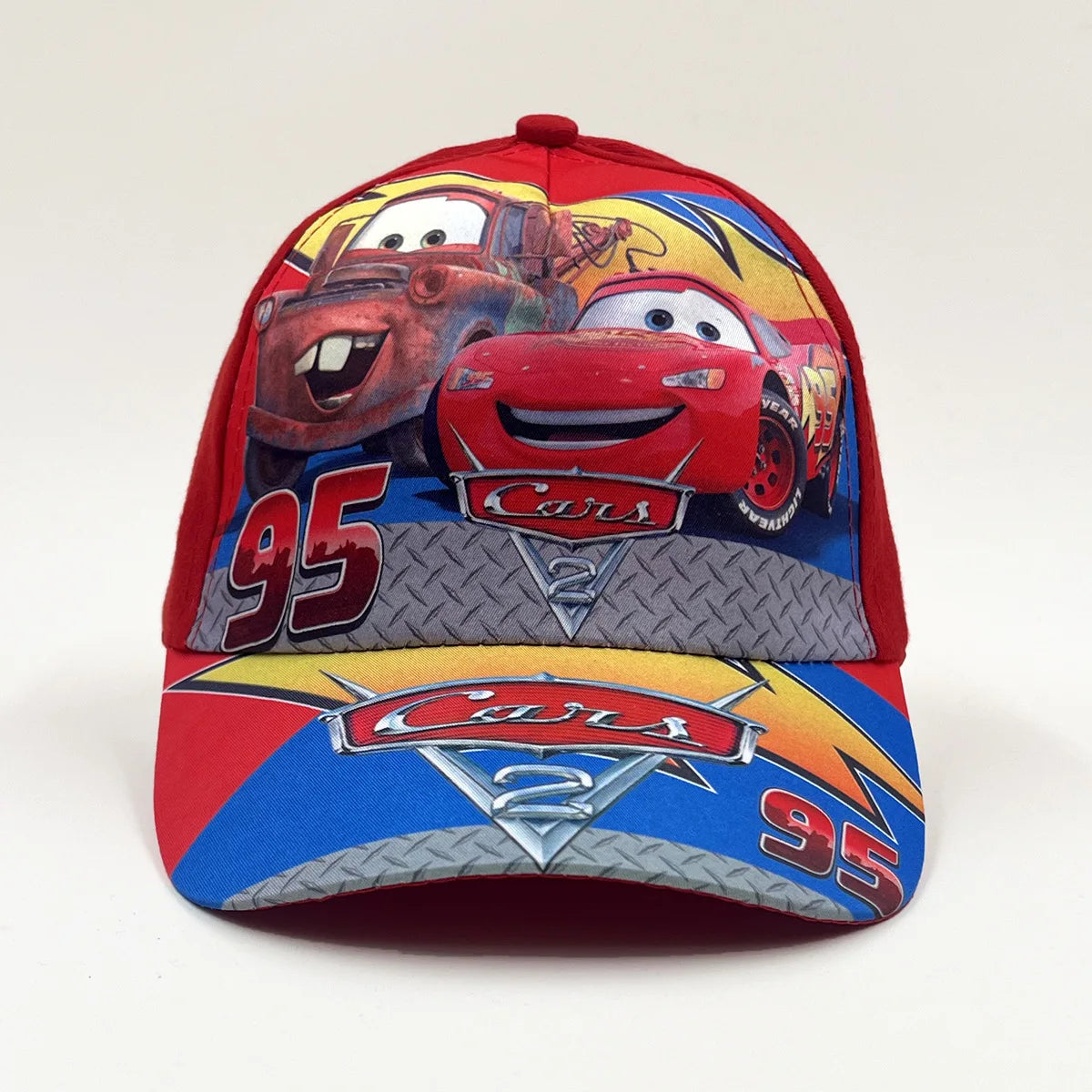 Disney Cars 2 Anime Figure Lightning McQueen Cartoon Baseball Cap Terylene Peaked Cap Kid's Dress Up Sunscreen Headgear Gifts