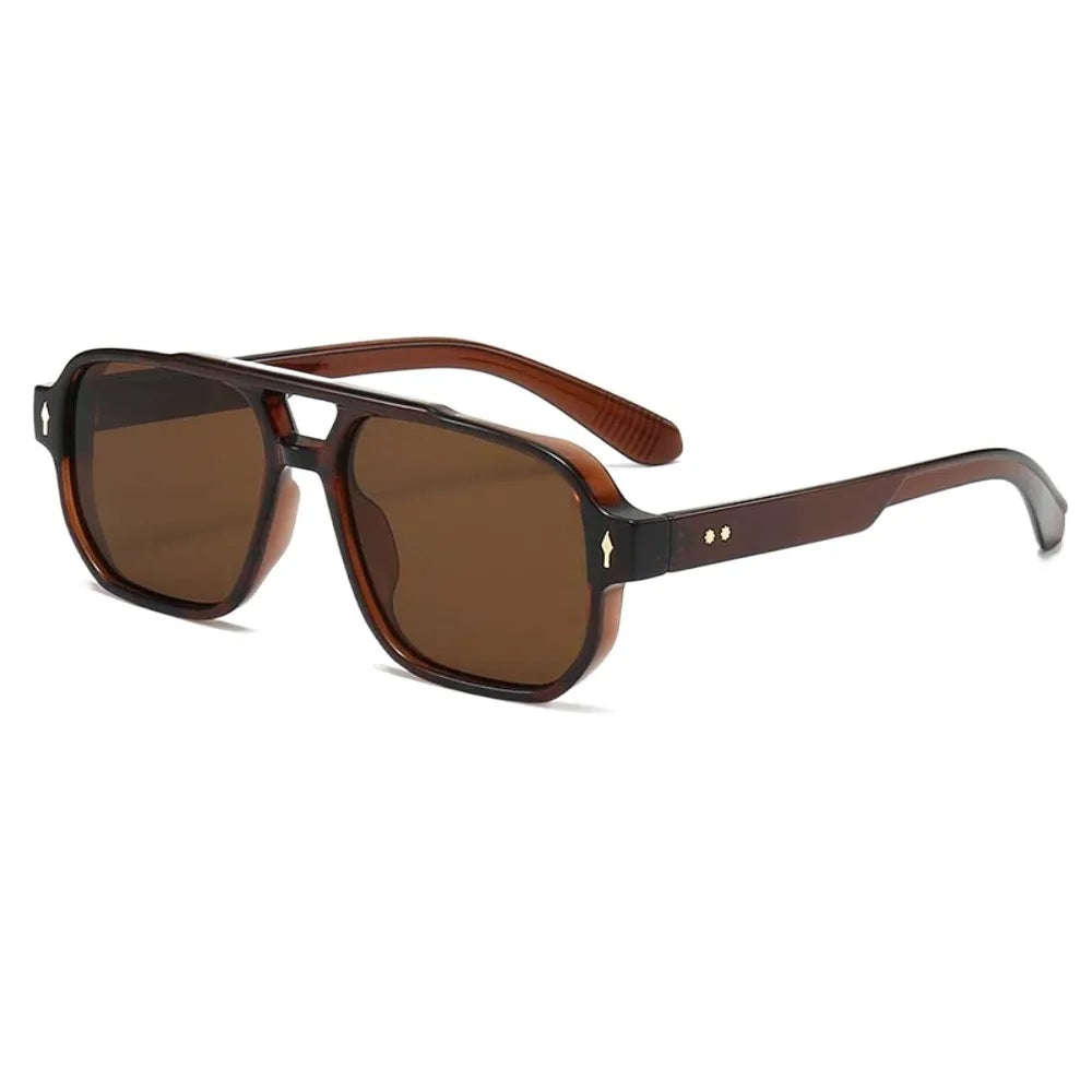 Retro Double Beam Sunnies HD Leopard Print Eyewear Unisex Polarized Sunglasses Waterproof Lightweight Anti-UV Glasses Outdoor