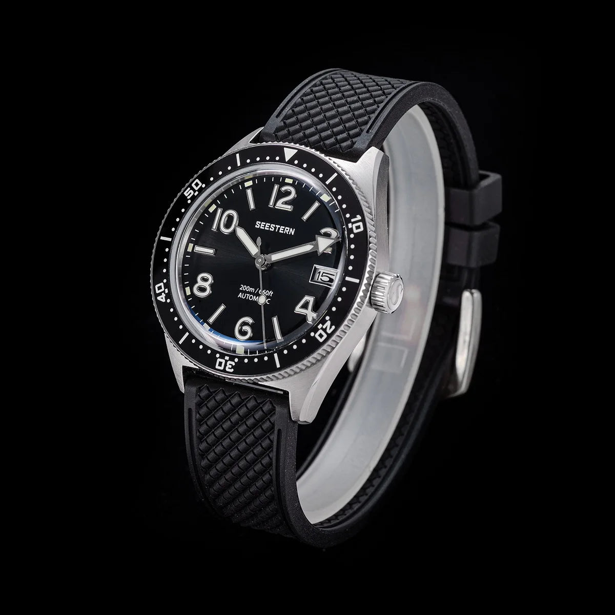 SEESTERN Diver Men Watch Automatic Mechanical Wristwatches NH35 Movement Ceramic Bezel 20Bar Waterproof Sapphire Luminou S434-2