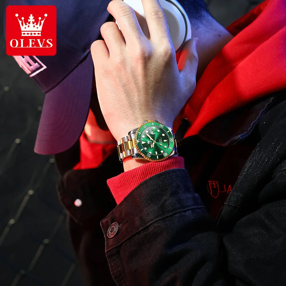 Montre mécanique automatique de luxe pour homme OLEVS 6650 – Étanche, luminescente, bracelet en acier – Montre-bracelet pour homme, style professionnel, grande marque