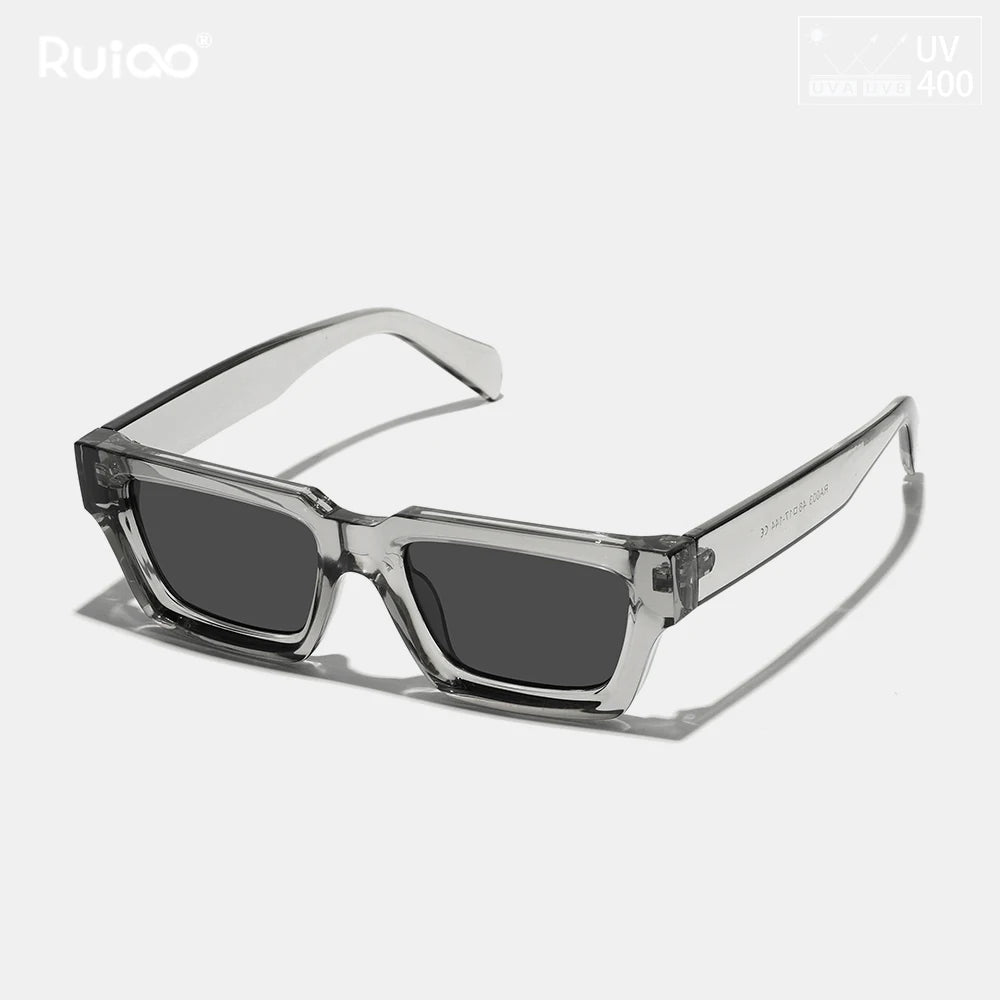 Ruiao 2026 fashion black small rectangular thick frame sunglasses for men and women rectangular summer wear shades