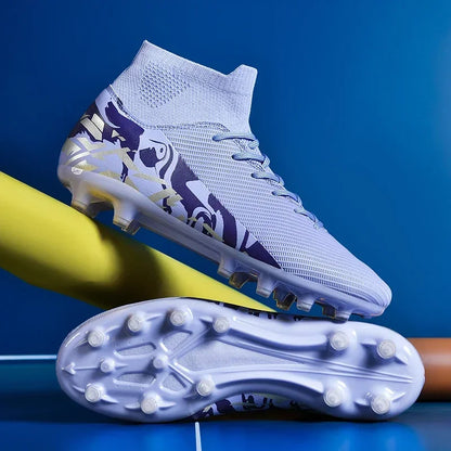 Chaussures de football roses tendance, chaussures de football professionnelles légères pour hommes, chaussures de football antidérapantes, crampons de football originaux, baskets
