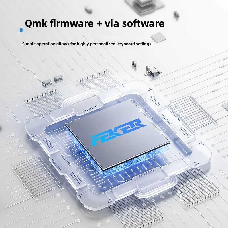 FEKER Alice98pro Mechanical Keyboard Alien Ergonomic 3 ° Slope Hot Swappable RGB with Hand Support Custom Gaming Office Keyboard
