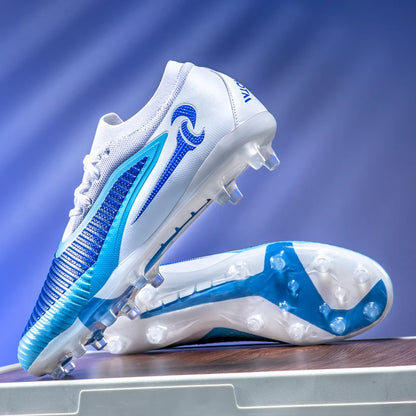 Nouvelles chaussures de football pour hommes, crampons longs antidérapants et respirants pour le sport en extérieur, idéales pour l'entraînement et les matchs, confortables pour adultes