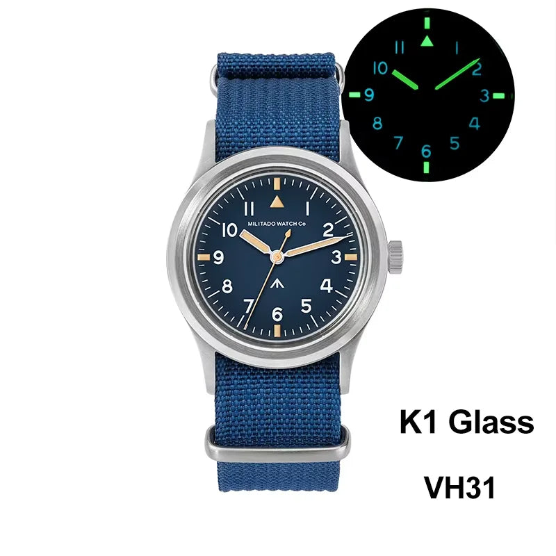 Militado ML14 Limited Edition Quartz Watch VH31 Sweep Second Quartz Movement Watch Sapphire Crystal BGW9 C3 Luminous Men's Watch