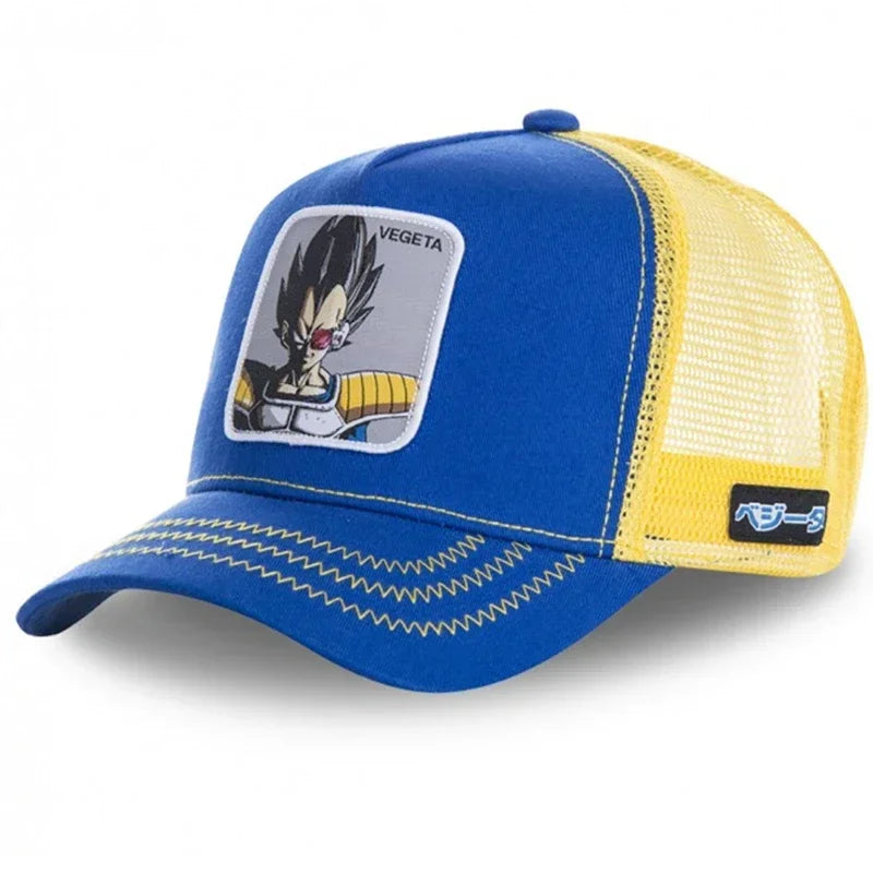 Son Goku Cap Baseball Cap Summer Travel Peaked Cap Men's Embroidery Hip-Hop Sun Visor Adjustable Trucker Mesh Cap