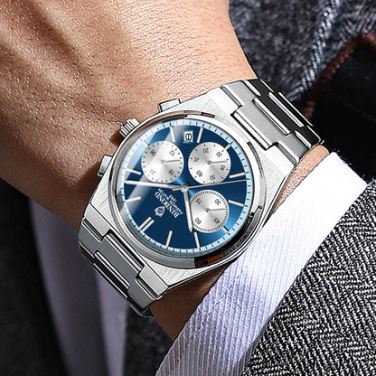BINBOND: reloj de cuarzo preciso para hombre, resistente, con fecha automática, cronógrafo, luminiscente, hermético, reloj de lujo para hombre de estilo informal. Reloj