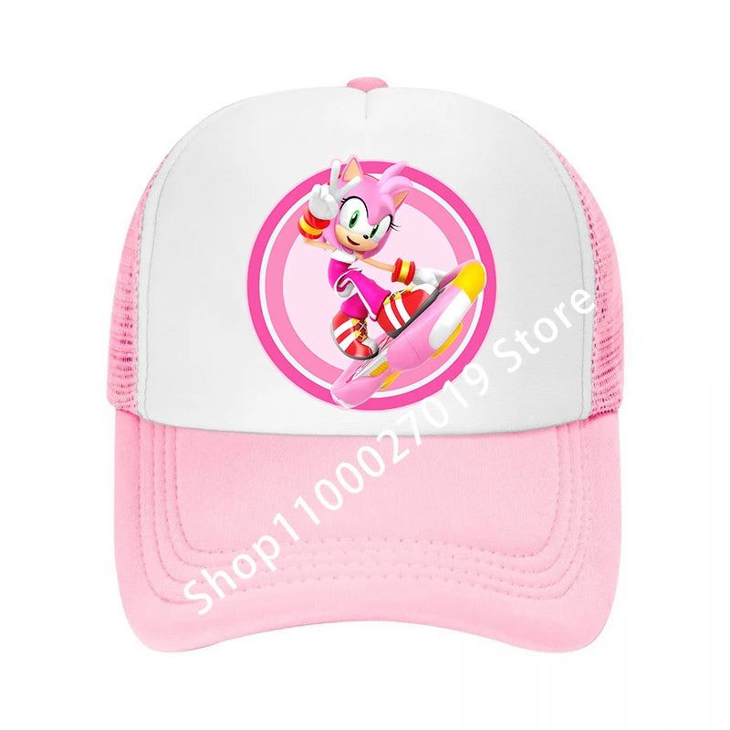 Kawaii Multiple Colors Baseball Caps for Adult Cartoon Sonics Boys Girls Summer Breathable Mesh Hat Cute Anime Sunbonnet Gifts