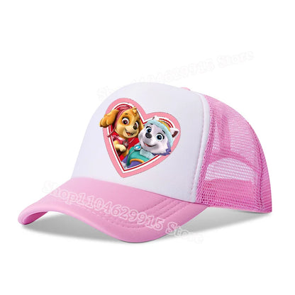 Paw Patrols Baseball Cap Cartoon Anime Skye Chase Print Girls Sun Headwear Summer Athleisure Adjustable Mesh Hats Birthday Gift