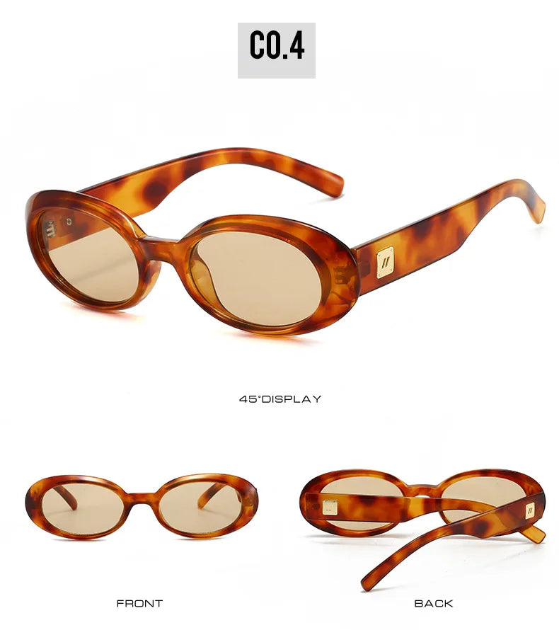 Classic Oval Sunglasses Women Men New Thick Frame Party Sunglasses Hip Hop Cool Luxury Designer Brand Eyeglasses UV400 Eyewear
