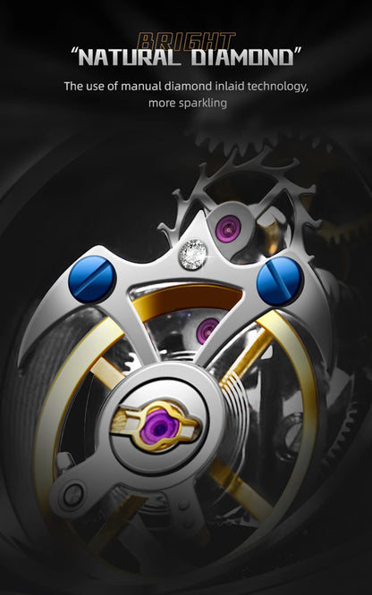 AESOP Mens Mechanical Wristwatches Flying Tourbillon Movement Skeleton Watch for Men Man Luxury Clocks Real Tourbillon Watch