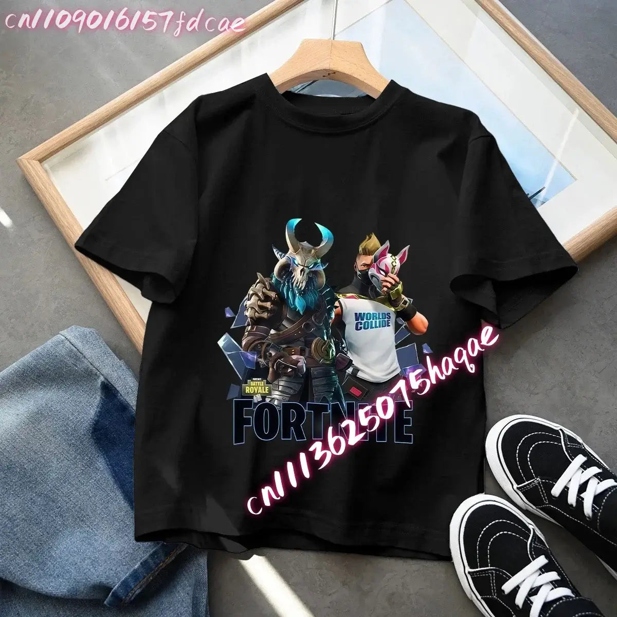 Fortnites Kids Black Cotton T Shirt Fortress Night Baby Short Sleeve Tees Shirt Cartoon Boy Girl Summer Clothes Kawaii Tops Gift