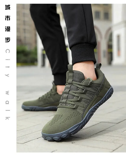 Simple Men's Shoes Lightweight Hiking Sports 2025 Wide Toe Barefoot Shoes Multifunctional Casual Mesh Breathable Walking Shoes