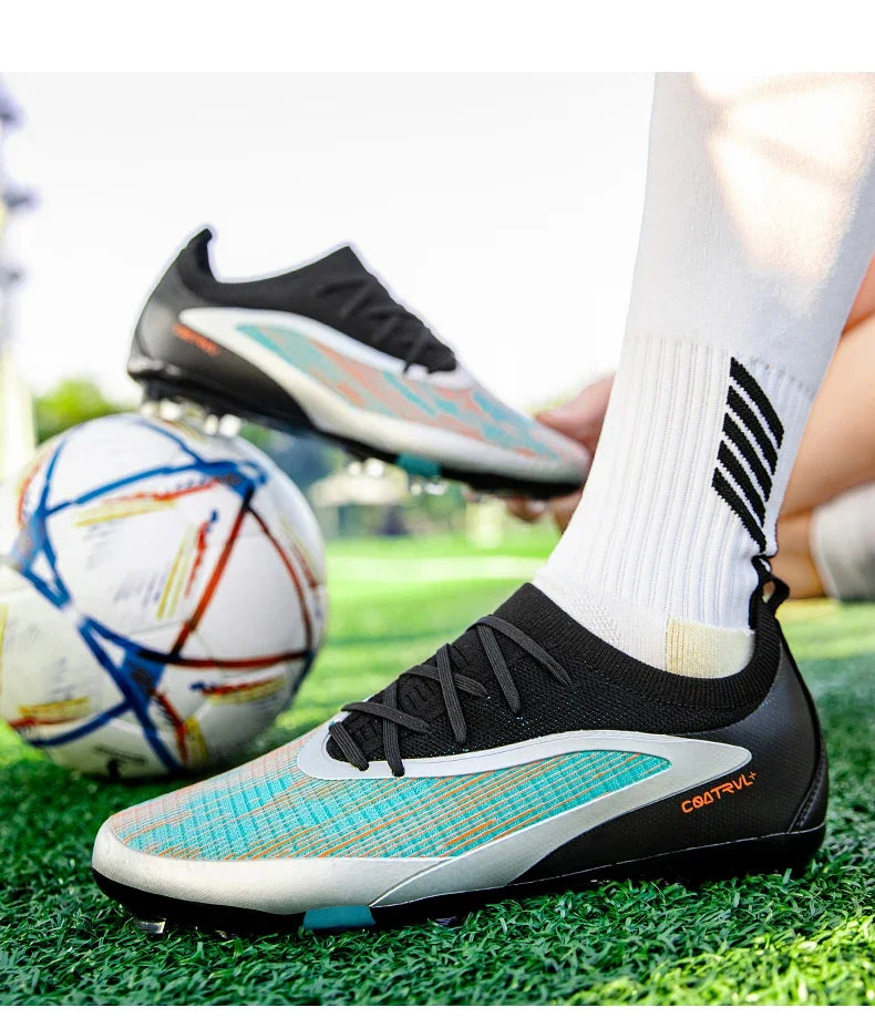 Nouvelles chaussures de football pour hommes, crampons longs pour adultes, chaussures de sport pour l'entraînement en extérieur, respirantes, antidérapantes, confortables pour les garçons, pour les matchs