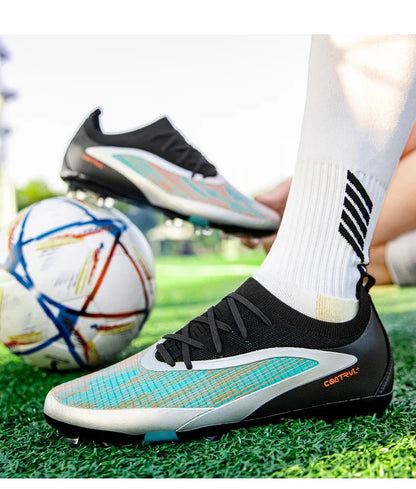 Nouvelles chaussures de football pour hommes, crampons longs pour adultes, chaussures de sport pour l'entraînement en extérieur, respirantes, antidérapantes, confortables pour les garçons, pour les matchs