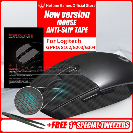 Hotline Games csúszásgátló egérszalag Logitech G305 G203 G102 G304 egerekhez, izzadságálló oldalsó csúszásgátló matricák