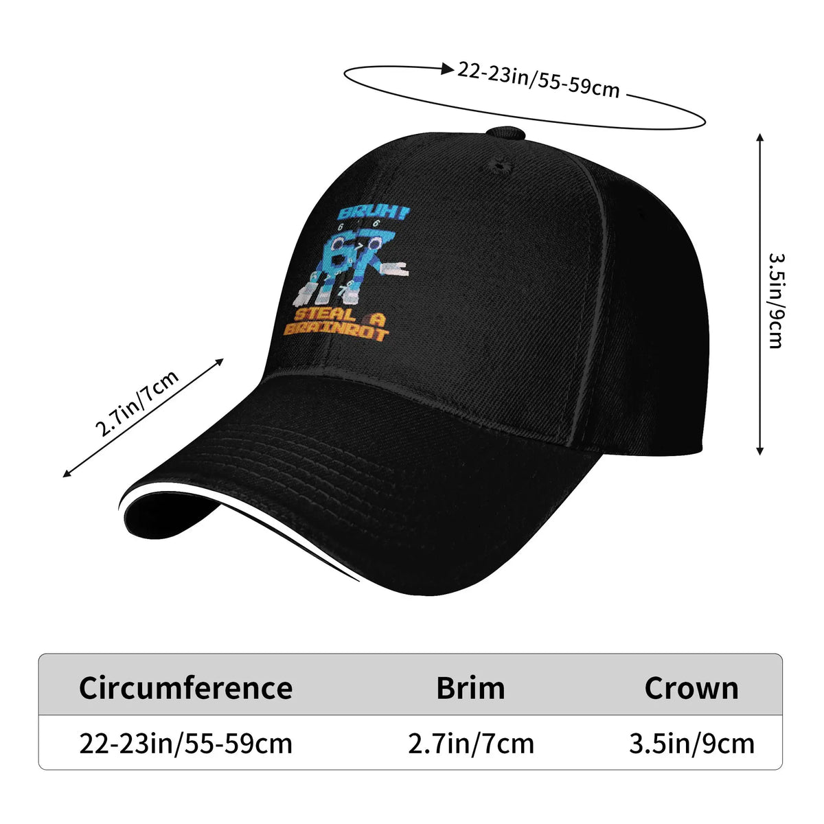 67 Six Seven 6-7 Baseballkeps Populär Steal Brainrot Gaming Meme Sandwich Caps Män Kvinnor Andningsbar Dad Hat Utomhus