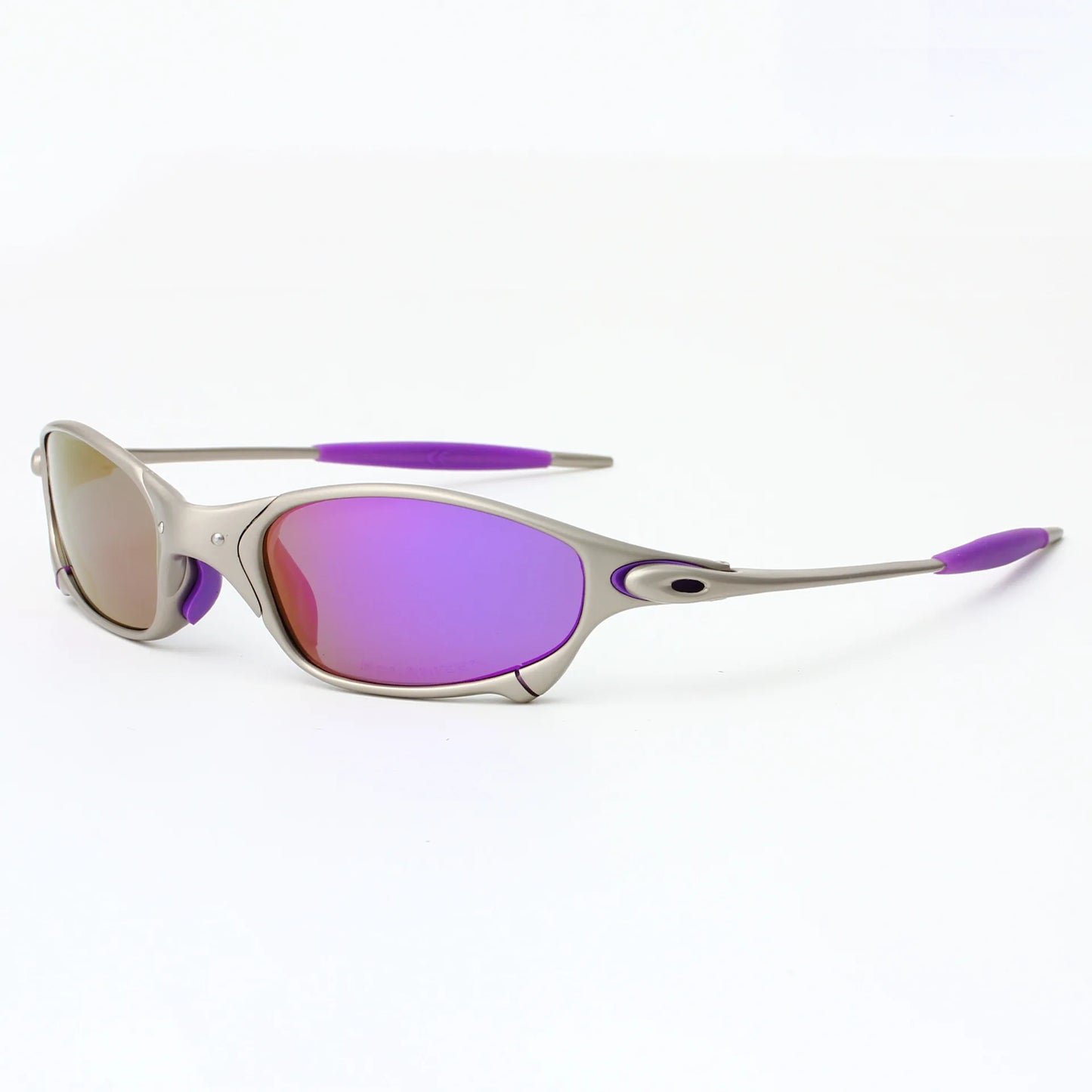 Polarized sunglasses for men and women, trendy silver frame, travel, cycling, and driving sunglasses