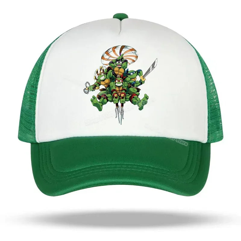 Teenage Mutant Ninja Turtles Baseball Cap Embroidered Cartoon Anime Print Hats Duck Tongue Hat Nethats Sun Visor Headgear Gifts
