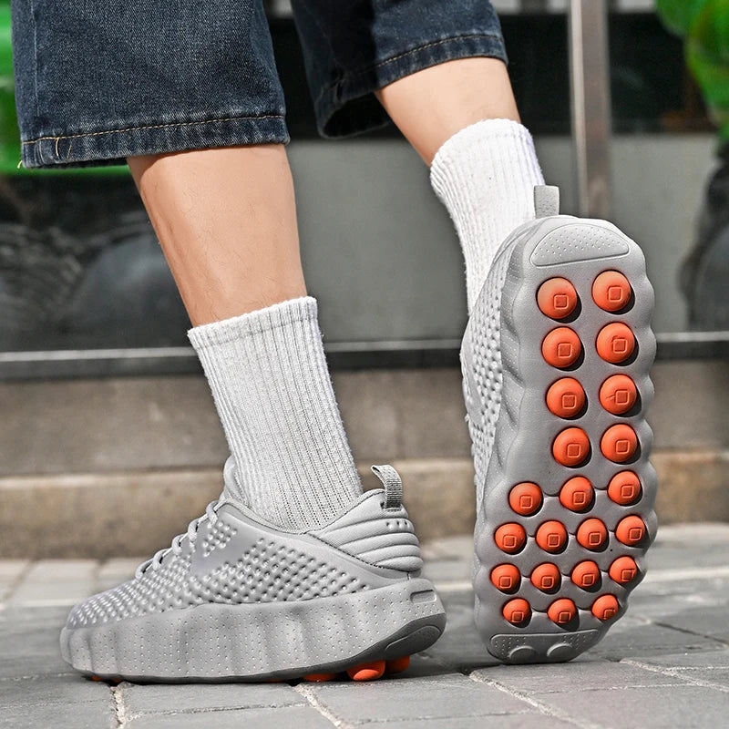 Brand Men Casual Shoes Thick Sole Soft Fashion Sneakers Summer Breathable Male Walking Shoes Zapatillas Hombre 88217 Mens Shoes