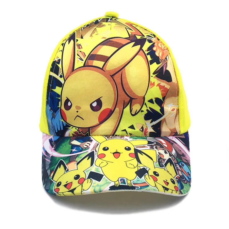 Pokemon Baseball Cap Pikachu Hat Pokemon Cosplay Hip Hop Cap for Girl Boy Children kids Anime Figures Toy Gift Cartoon Hat