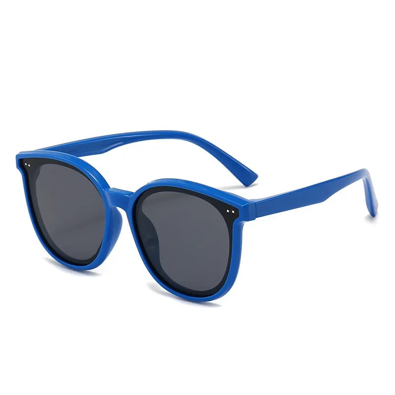 3-12 Years Kids Polarized Sunglasses Boys' Cool Girls Soft TPEE Frame Cat Eye Design Fashion Sun UV400 Protection Oval Glasses