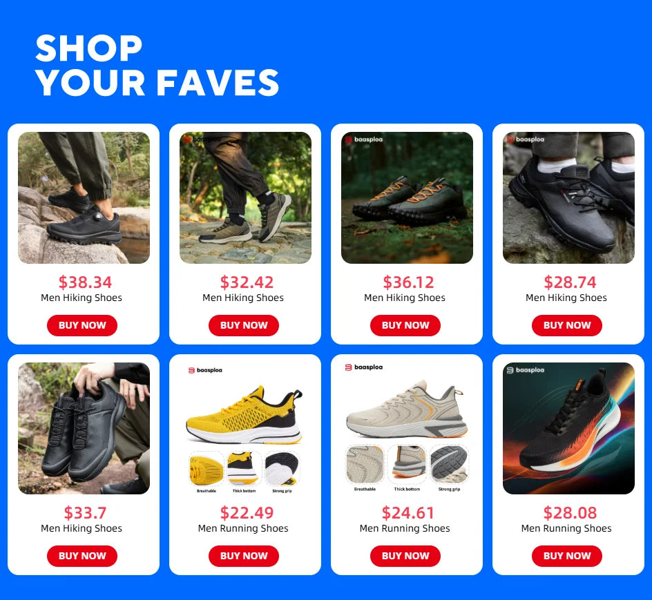 Chaussures de course Baasploa pour homme : nouvelles baskets décontractées légères en mesh, de créateur, respirantes, à lacets, pour le sport et la marche en extérieur