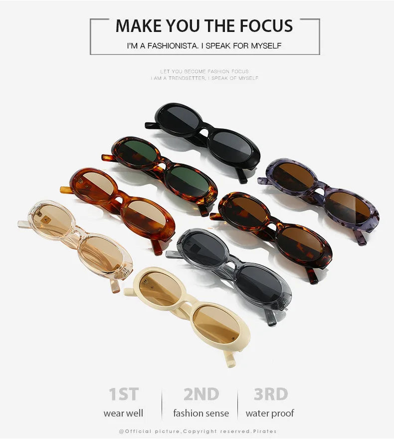 Classic Oval Sunglasses Women Men New Thick Frame Party Sunglasses Hip Hop Cool Luxury Designer Brand Eyeglasses UV400 Eyewear