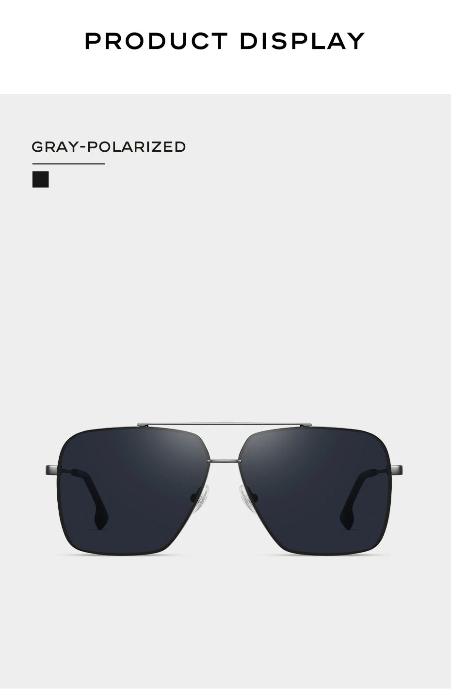 CAPONI Nylon Polarized Sunglasses For Men Square Driving Fashionable Alloy Shades Anti-Glare UV400 Protection Sun Glasses CP1325