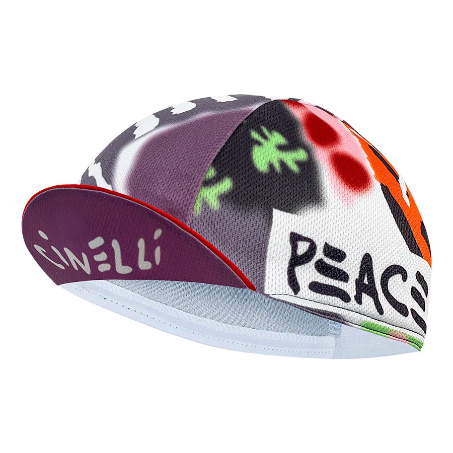 New cycling cap, polyester sweat absorption, fashion trend, unisex, graffiti