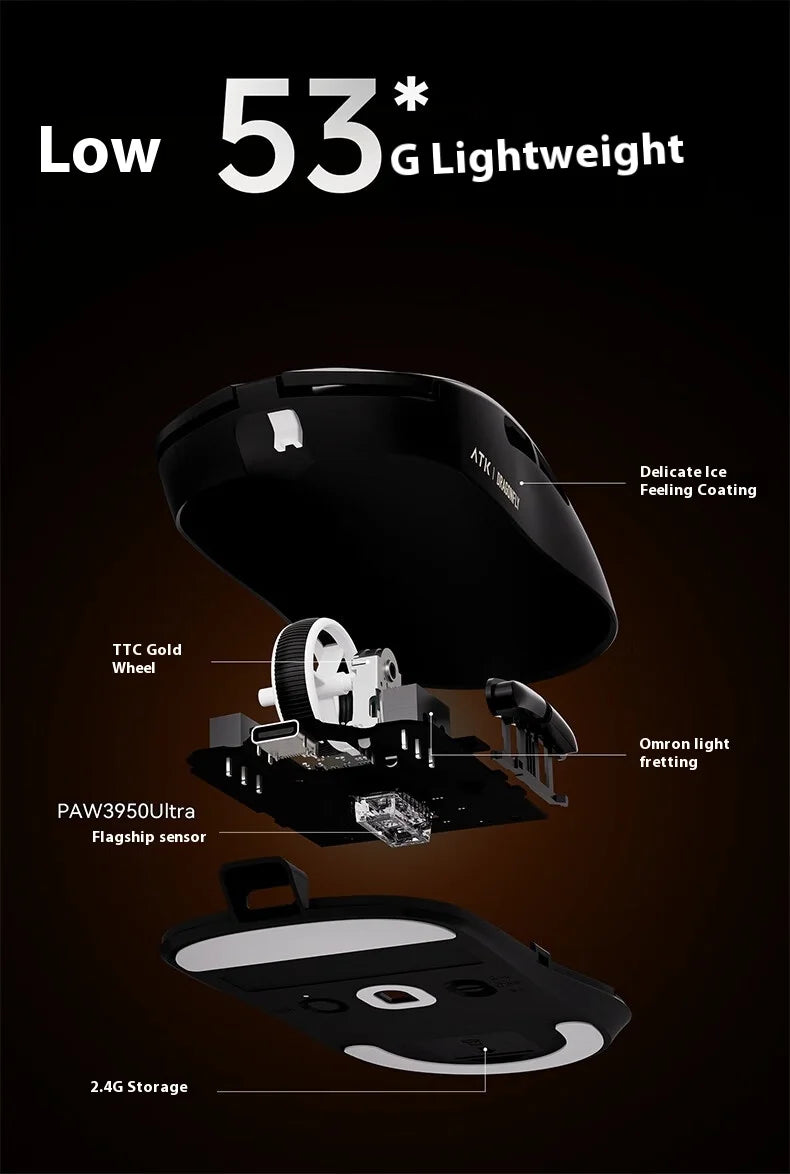 ATK A9 Ultra Wireless Gaming Mouse Tri Mode 8K 53g Lightweight A9/A9 SE/A9 Plus/A9 Pro Gaming Mouse E-sports PC Customized Gift