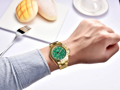 RollsTimi Herrenuhren – luxuriöse mechanische Herrenuhr mit Saphirglas, Kalender, Wochentagsanzeige, Edelstahl und Wasserschutz