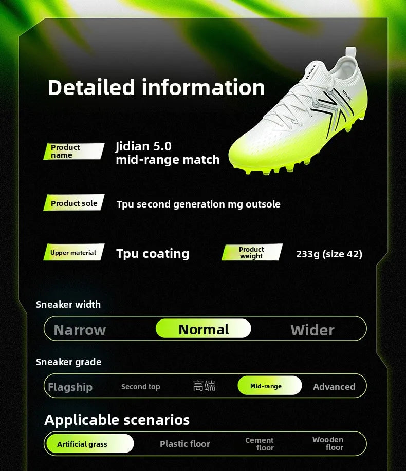 Kelme Herren-MG-Fußballschuhe für Indoor und Kunstrasen, kurze Stollen, professionelle Match-Fußballschuhe, rutschfeste Trainings-Turfschuhe