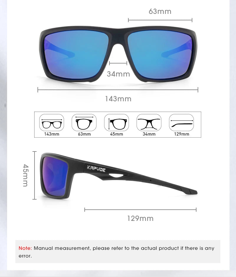 Kapvoe Fishing Sunglasses Polarized Sunglasses for Men Hiking Eyewear UV400 Lens Glasses Glasses HD Lens Outdoor Sunglasses 2026