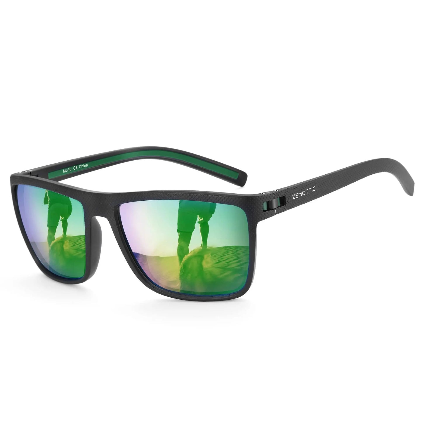 ZENOTTIC Polarized Sunglasses for Men Shades Lightweight TR90 Frame UV400 Protection Square Outdoor Trave Driving Sun Glasses