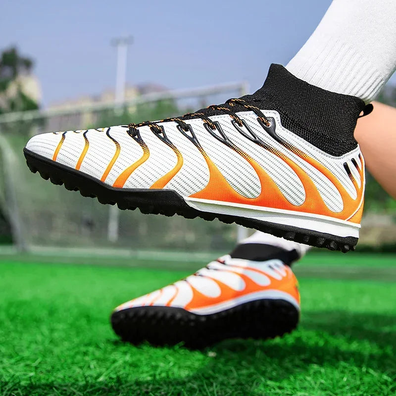 Hommes Match bottes de Football Sport entraînement longues pointes FG/TF garçons crampons chaussures de Football en plein air antidérapant intérieur Futsal confortable