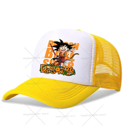 DragonsBall Baseball Cap Son Goku Summer Anime Cartoon Peak Cap Summer Boy Girl Mesh Hat  Children Sun Protection Sunhat