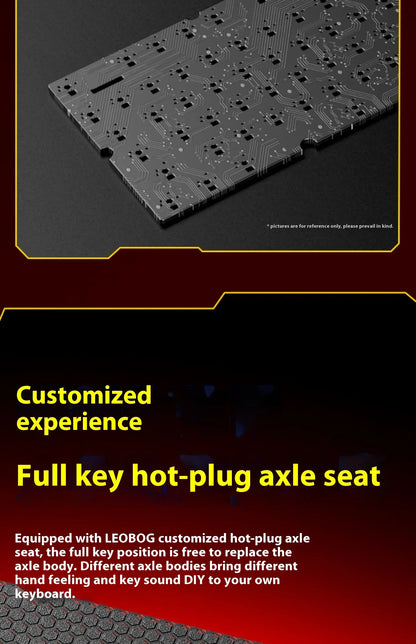 Kit de Teclado Mecânico LEOBOG Hi75C 3 Modos/Com Fio Hot-Swap com Botão Rotativo RGB, Liga de Alumínio, Montagem Gasket, Kit de Teclado Hi75C Personalizado para PC, Presente