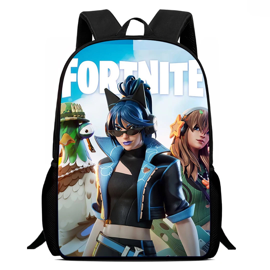Mochila Escolar Fortnite de 15 Polegadas com Desenho Animado para Crianças, Meninos e Meninas, Mochila Leve com Estampado de Jogo, Grande, Adequada para Idades dos 5 aos 8 Anos