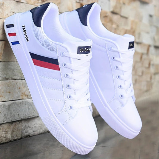 Baskets de skateboard basses pour homme — Respirantes, à lacets, semelle en PVC