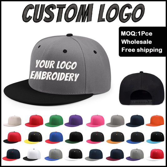 Fedoryn Custom Snapback Caps Splice Color Embroidery Hip Hop Cap for Women and Men DIY LOGO Design Print Hats Unisex Wholesale