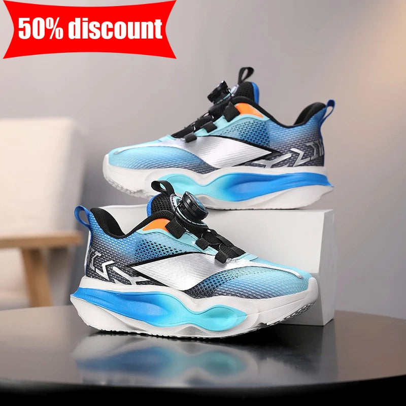 Children Sneakers Fashion Thick Soft Sole Cushioning Elastic Casual Comfortable Tennis Shoes New Lightweight Mesh Jogging Shoes